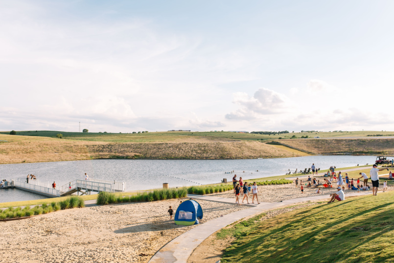 Residents enjoying fun in the sun at Lake Park.