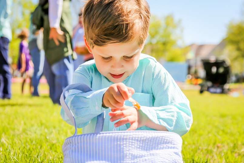 Boy with Easter basket