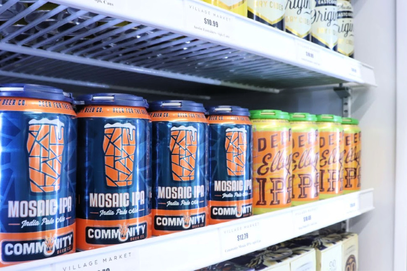 A few beers available at the Village Market