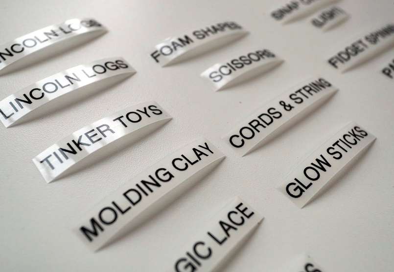 Labels for organizing Makersapce items