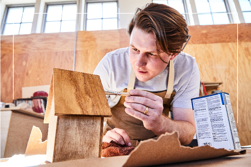 Hollis working in the Makerspace
