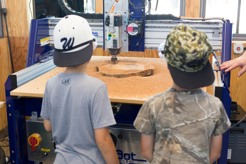 A Shopbot demo in the Makerspace