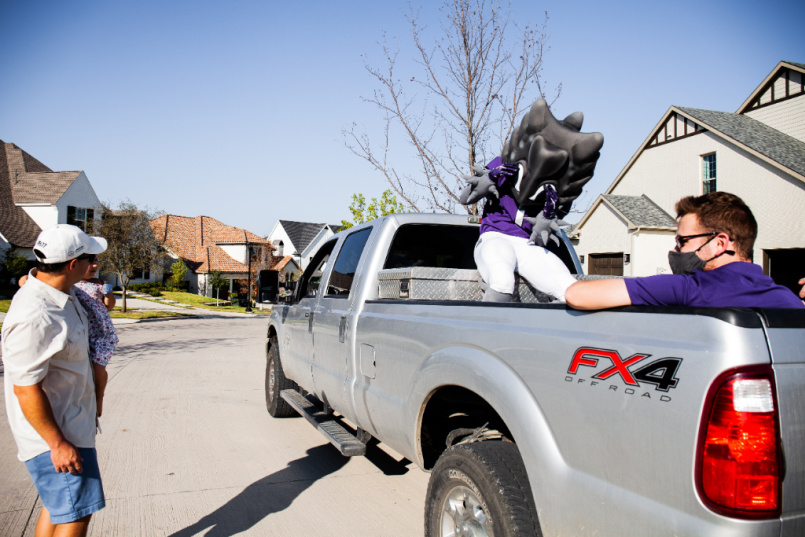 SuperFrog meets a young TCU fan