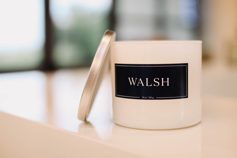 Village Market branded candle