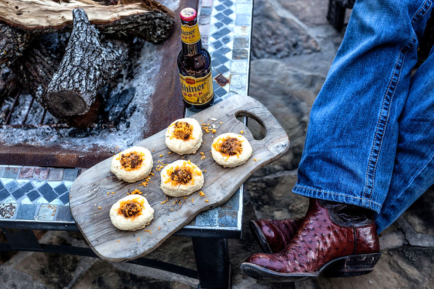 Fort Worth chef Jon Bonnell relaxes with homemade biscuits.